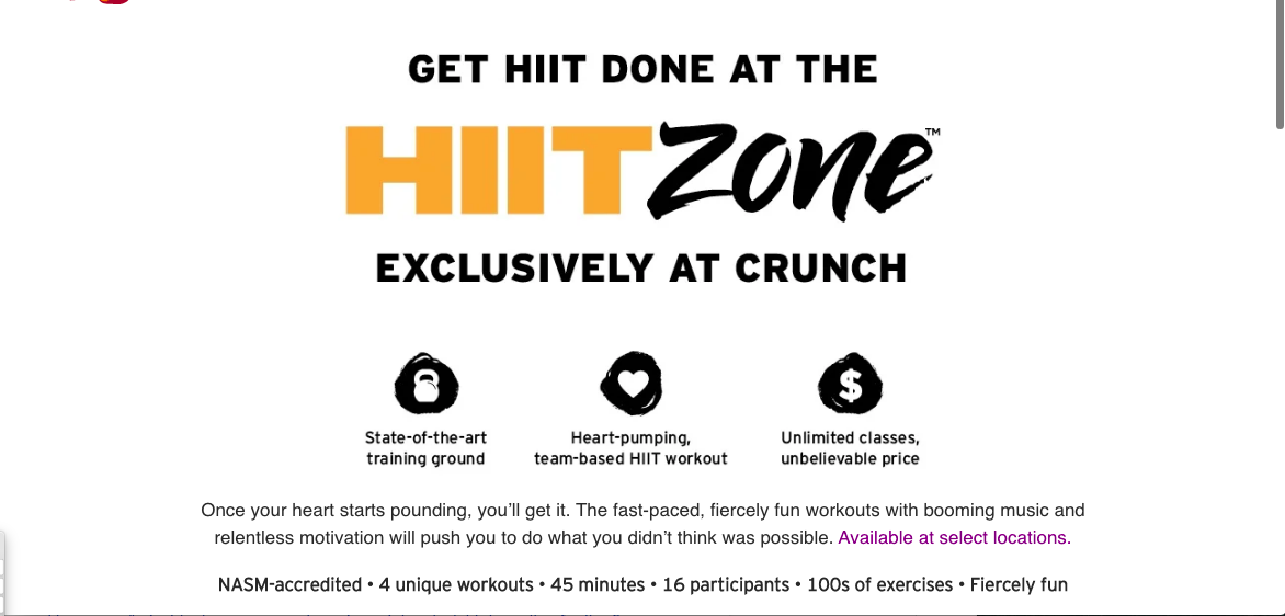 Crunch Fitness HIIT Zone