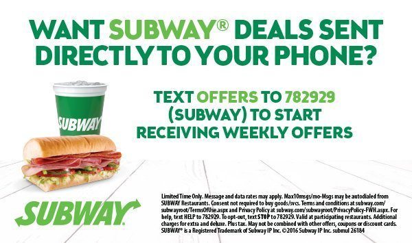 Subway Text Message Advertisement