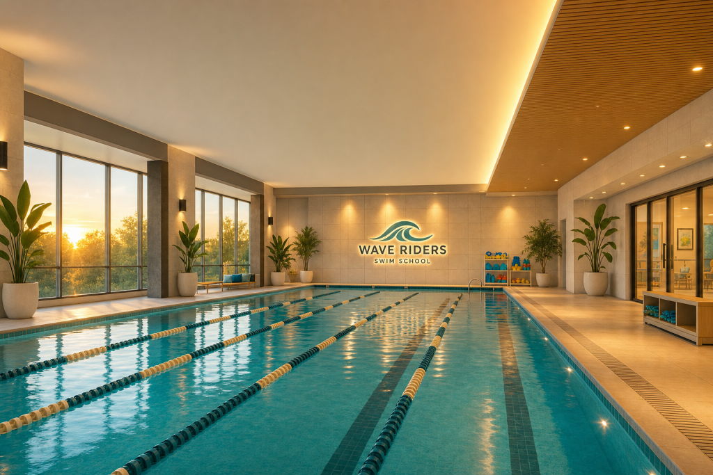 Modern indoor swim school pool