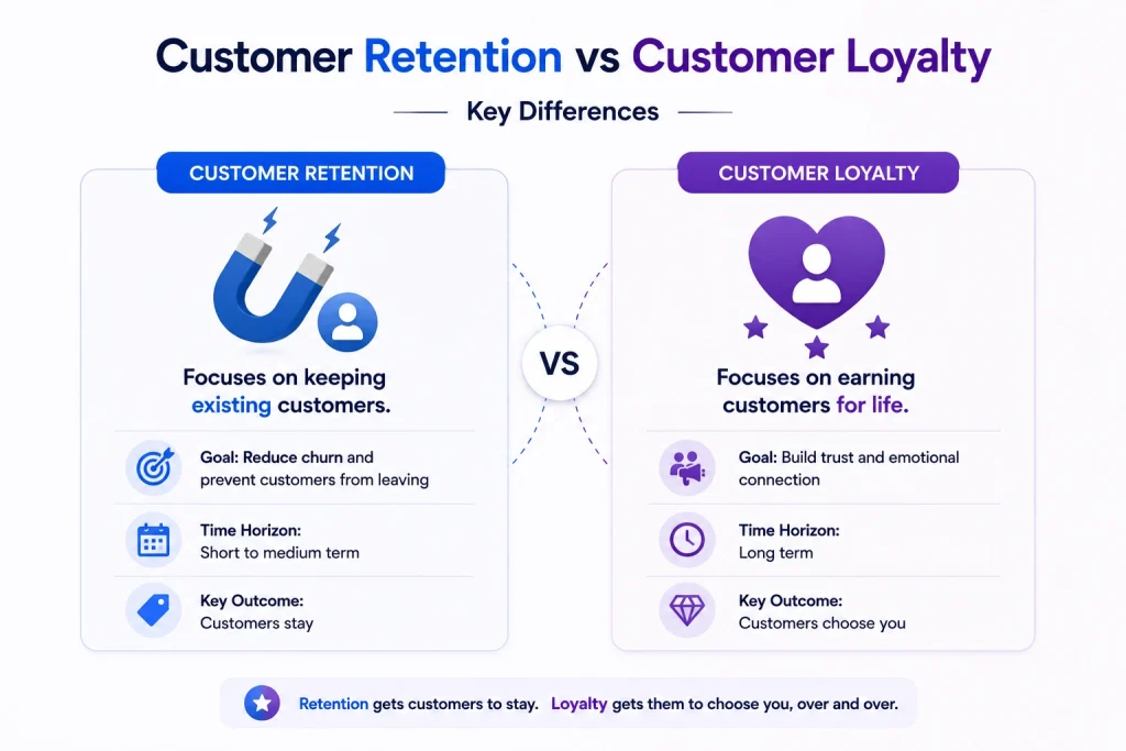 Customer Retention vs Customer Loyalty: Key Differences